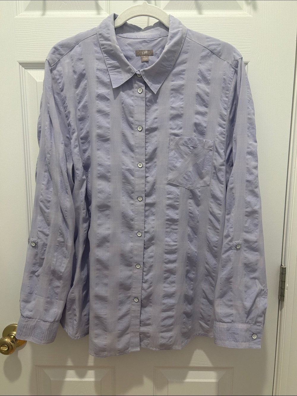 J. Jill Lavender Striped Button-Front Women’s Blouse